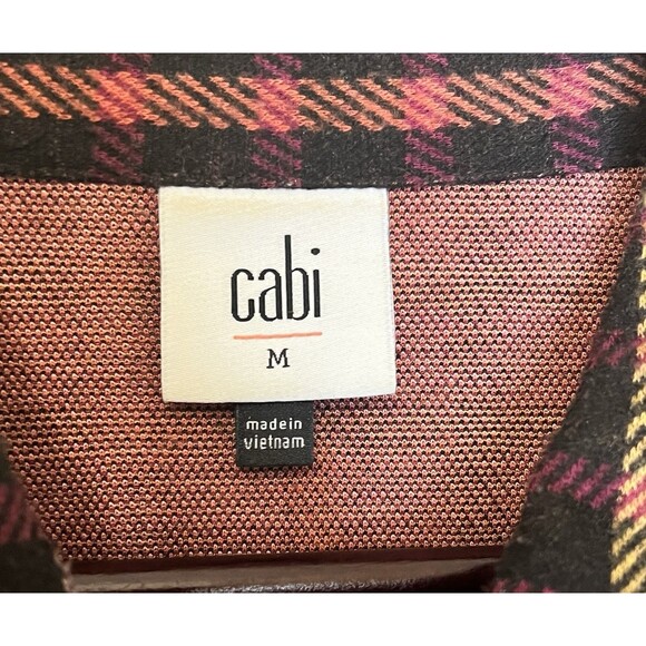 CABI Women's Plaid Button Front Neutral Multicolor Frontier Jacket Shacket MED - Picture 6 of 8